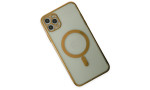 Newface iPhone 11 Pro Kılıf Magneticsafe Lazer Silikon - Gold