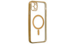 Newface iPhone 11 Pro Kılıf Magneticsafe Lazer Silikon - Gold
