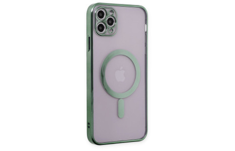 Newface iPhone 11 Pro Kılıf Magneticsafe Lazer Silikon - Haki Yeşil