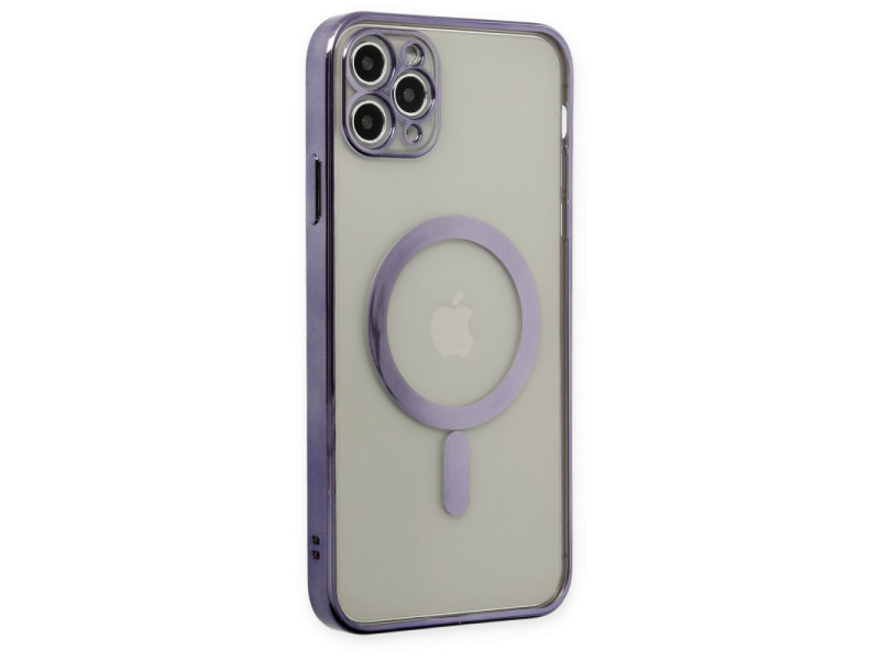 Newface iPhone 11 Pro Kılıf Magneticsafe Lazer Silikon - Mor