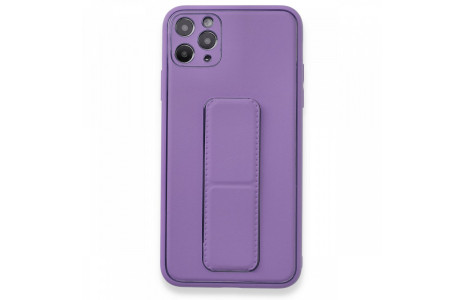 Newface iPhone 11 Pro Max Kılıf Coco Deri Standlı Kapak - Koyu Lila