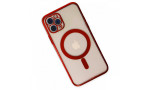 Newface iPhone 11 Pro Max Kılıf Magneticsafe Lazer Silikon - Kırmızı