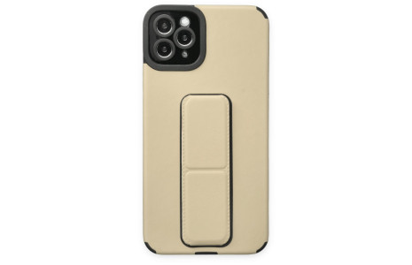 Newface iPhone 11 Pro Max Kılıf Mega Standlı Silikon - Gold