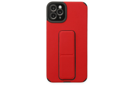 Newface iPhone 11 Pro Max Kılıf Mega Standlı Silikon - Kırmızı