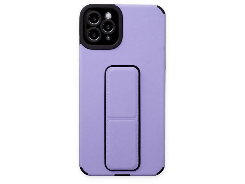 Newface iPhone 11 Pro Max Kılıf Mega Standlı Silikon - Lila