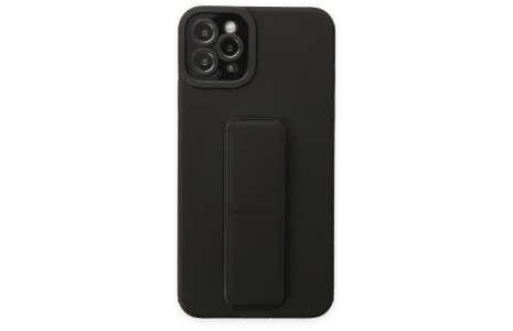 Newface iPhone 11 Pro Max Kılıf Mega Standlı Silikon - Siyah