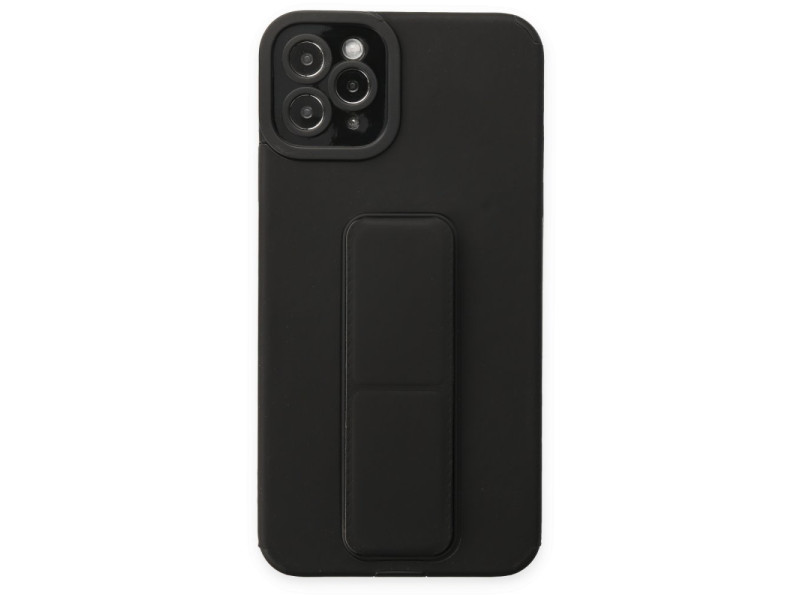 Newface iPhone 11 Pro Max Kılıf Mega Standlı Silikon - Siyah
