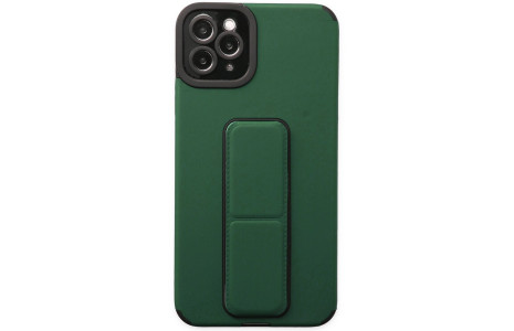 Newface iPhone 11 Pro Max Kılıf Mega Standlı Silikon - Yeşil