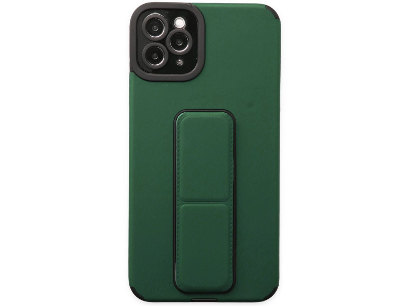 Newface iPhone 11 Pro Max Kılıf Mega Standlı Silikon - Yeşil