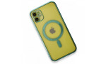 Newface iPhone 12 Kılıf Magneticsafe Lazer Silikon - Haki Yeşil