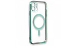 Newface iPhone 12 Kılıf Magneticsafe Lazer Silikon - Haki Yeşil