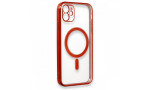 Newface iPhone 12 Kılıf Magneticsafe Lazer Silikon - Kırmızı
