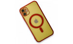 Newface iPhone 12 Kılıf Magneticsafe Lazer Silikon - Kırmızı