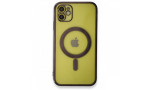 Newface iPhone 12 Kılıf Magneticsafe Lazer Silikon - Siyah