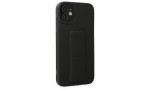Newface iPhone 12 Kılıf Mega Standlı Silikon - Siyah