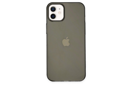 Newface iPhone 12 Kılıf Pc Sert Şeffaf Kapak - Siyah