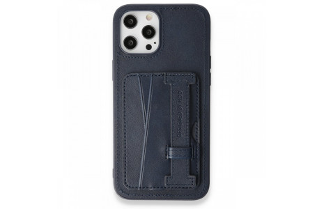 HDD iPhone 12 Pro Kılıf HD Deri Kartvizitli Kapak - Lacivert