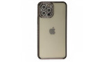 Newface iPhone 12 Pro Kılıf Joke Taşlı Silikon - Siyah