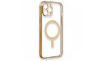 Newface iPhone 12 Pro Kılıf Magneticsafe Lazer Silikon - Gold