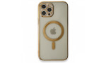 Newface iPhone 12 Pro Kılıf Magneticsafe Lazer Silikon - Gold