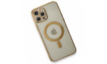 Newface iPhone 12 Pro Kılıf Magneticsafe Lazer Silikon - Gold