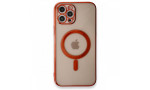 Newface iPhone 12 Pro Kılıf Magneticsafe Lazer Silikon - Kırmızı