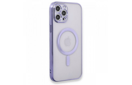 Newface iPhone 12 Pro Kılıf Magneticsafe Lazer Silikon - Mor