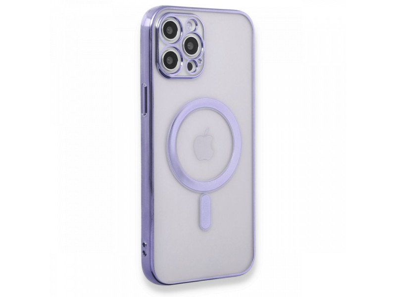 Newface iPhone 12 Pro Kılıf Magneticsafe Lazer Silikon - Mor
