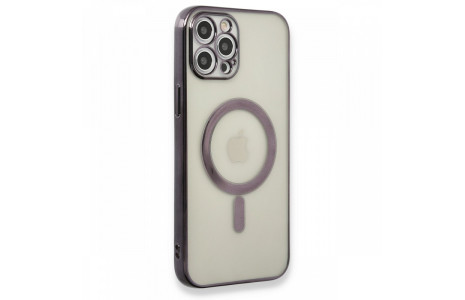 Newface iPhone 12 Pro Kılıf Magneticsafe Lazer Silikon - Siyah