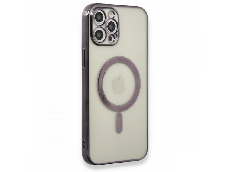 Newface iPhone 12 Pro Kılıf Magneticsafe Lazer Silikon - Siyah