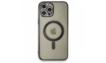 Newface iPhone 12 Pro Kılıf Magneticsafe Lazer Silikon - Siyah