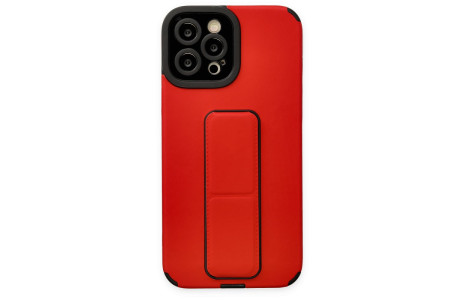 Newface iPhone 12 Pro Kılıf Mega Standlı Silikon - Kırmızı