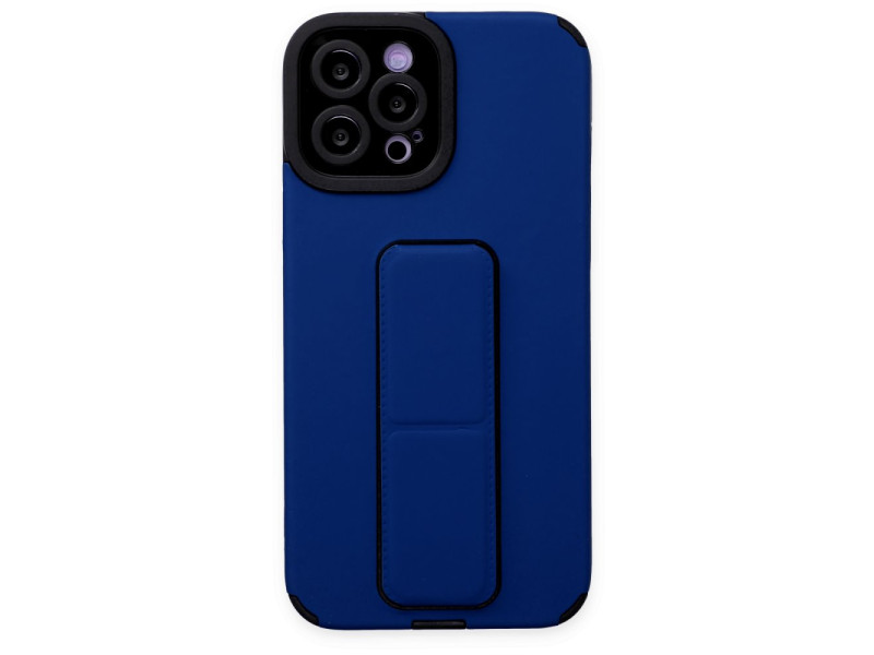 Newface iPhone 12 Pro Kılıf Mega Standlı Silikon - Mavi