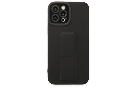 Newface iPhone 12 Pro Kılıf Mega Standlı Silikon - Siyah