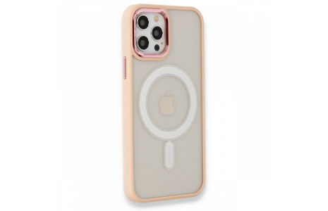 Newface iPhone 12 Pro Kılıf Room Magneticsafe Silikon - Pudra