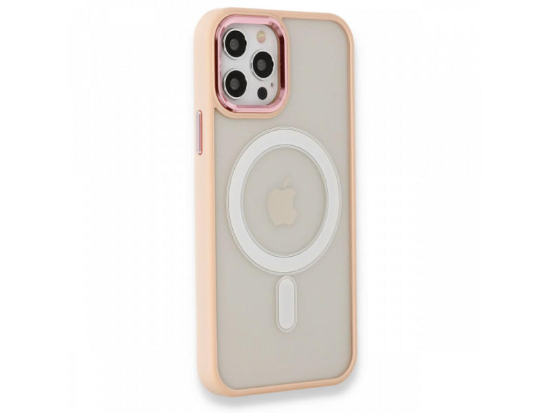 Newface iPhone 12 Pro Kılıf Room Magneticsafe Silikon - Pudra