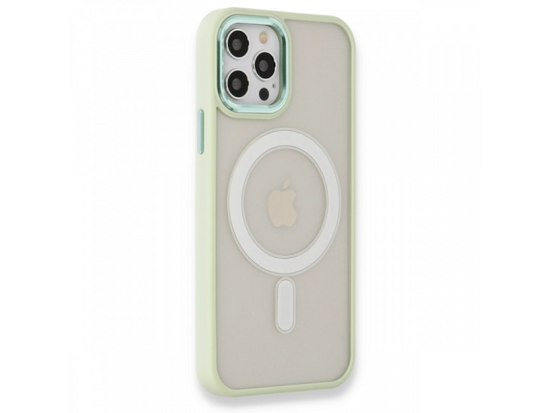 Newface iPhone 12 Pro Kılıf Room Magneticsafe Silikon - Su Yeşili