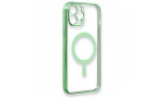 Newface iPhone 12 Pro Max Kılıf Magneticsafe Lazer Silikon - Haki Yeşil