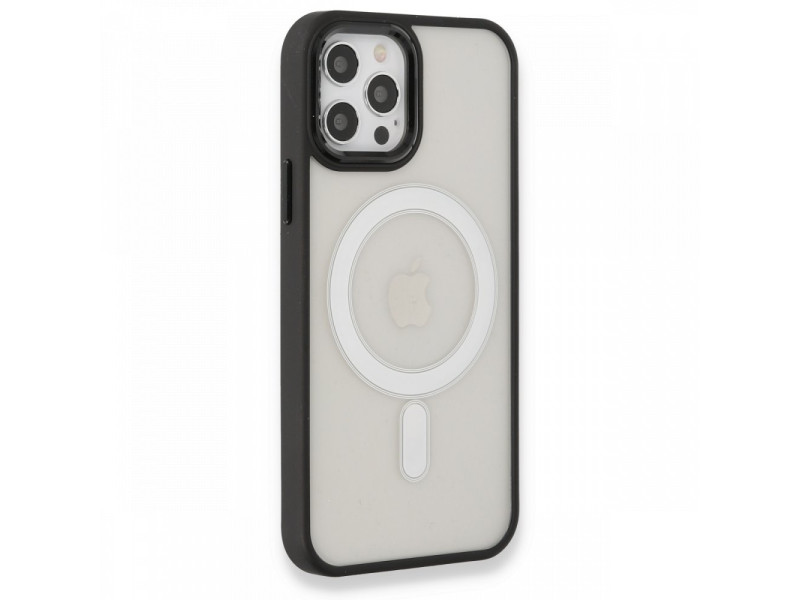 Newface iPhone 12 Pro Max Kılıf Room Magneticsafe Silikon - Siyah