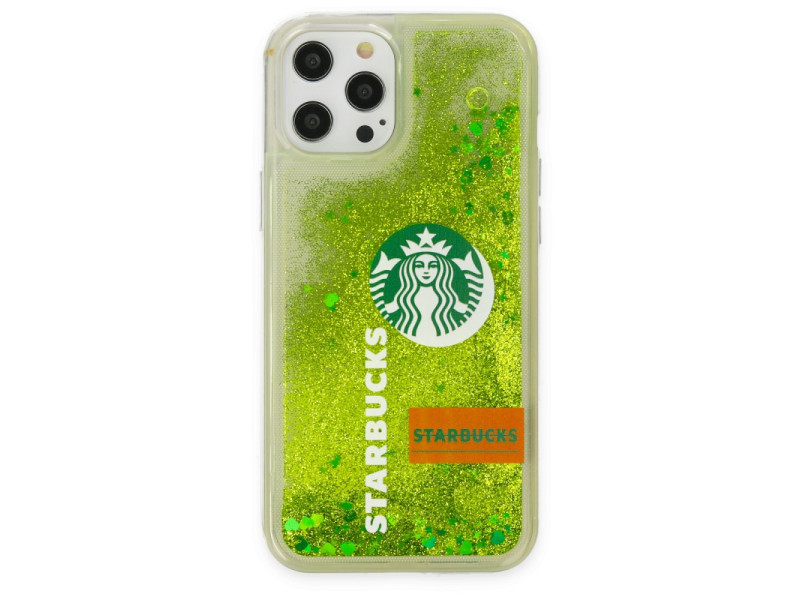 Newface iPhone 12 Pro Max Kılıf Starbuck Sulu Silikon - Açık Yeşil