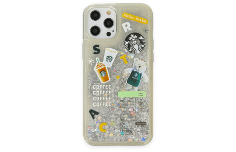 Newface iPhone 12 Pro Max Kılıf Starbuck Sulu Silikon - Gümüş