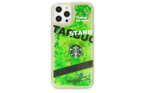 Newface iPhone 12 Pro Max Kılıf Starbuck Sulu Silikon - Koyu Yeşil