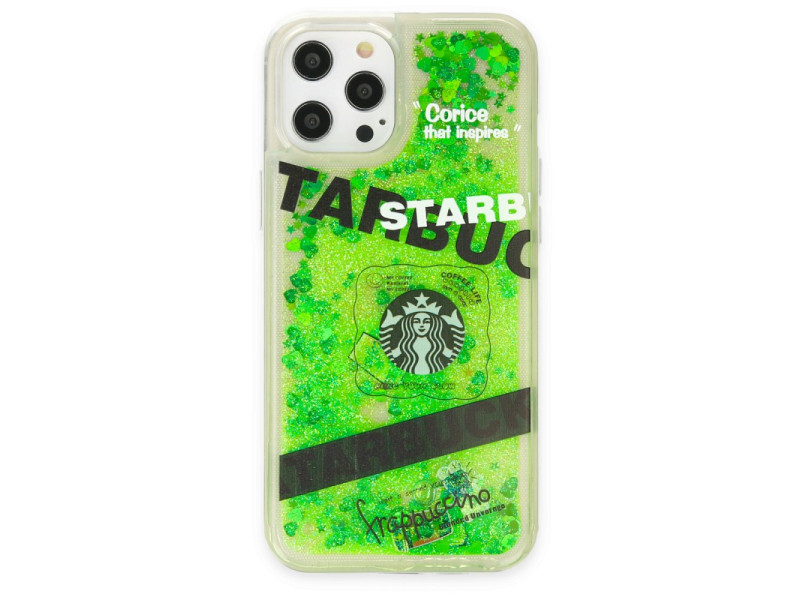 Newface iPhone 12 Pro Max Kılıf Starbuck Sulu Silikon - Koyu Yeşil