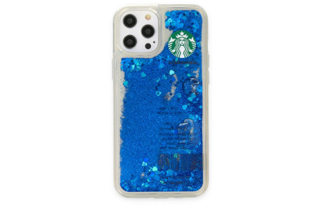 Newface iPhone 12 Pro Max Kılıf Starbuck Sulu Silikon - Mavi