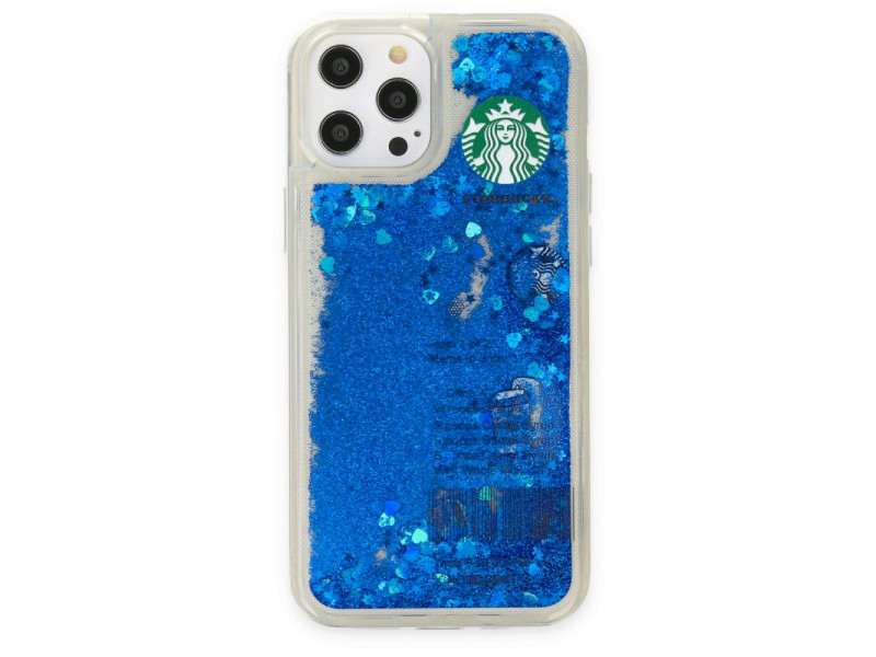 Newface iPhone 12 Pro Max Kılıf Starbuck Sulu Silikon - Mavi