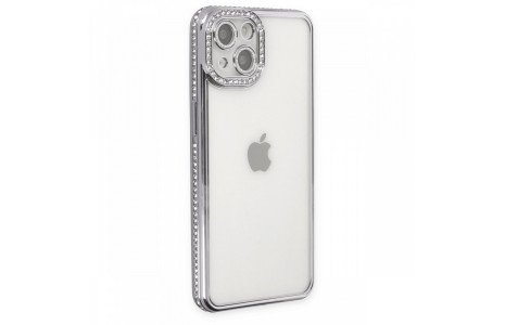 Newface iPhone 13 Kılıf Joke Taşlı Silikon - Gümüş