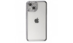 Newface iPhone 13 Kılıf Joke Taşlı Silikon - Gümüş