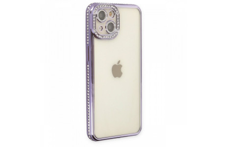 Newface iPhone 13 Kılıf Joke Taşlı Silikon - Mor