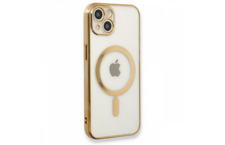 Newface iPhone 13 Kılıf Magneticsafe Lazer Silikon - Gold