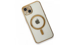 Newface iPhone 13 Kılıf Magneticsafe Lazer Silikon - Gold